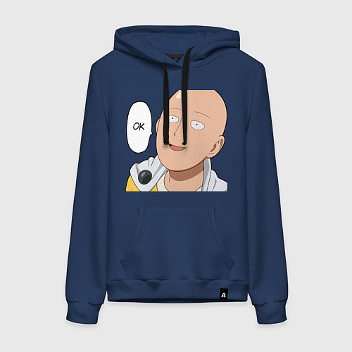 Женская толстовка-худи Saitama - Okey / Тёмно-синий – фото 1