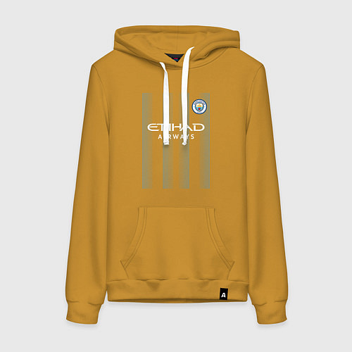 Женская толстовка-худи Эрлинг Холанд Манчестер Сити форма 2324 / Горчичный – фото 1