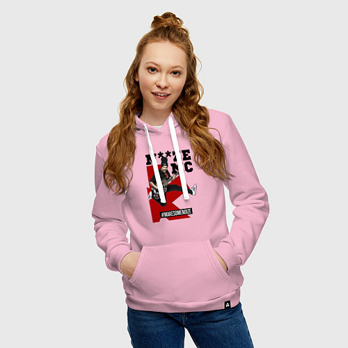 Женская толстовка-худи Noize MC - guitarist / Светло-розовый – фото 3