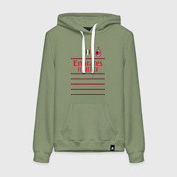 Толстовка-худи хлопковая женская Рафаэль Леао ФК Милан форма 2223 гостевая, цвет: авокадо