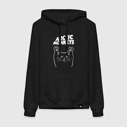 Женская толстовка-худи Arctic Monkeys rock cat / Черный – фото 1