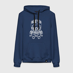 Толстовка-худи хлопковая женская Busted knuckle, цвет: тёмно-синий