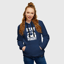 Толстовка-худи хлопковая женская Arnold motivation, цвет: тёмно-синий — фото 2