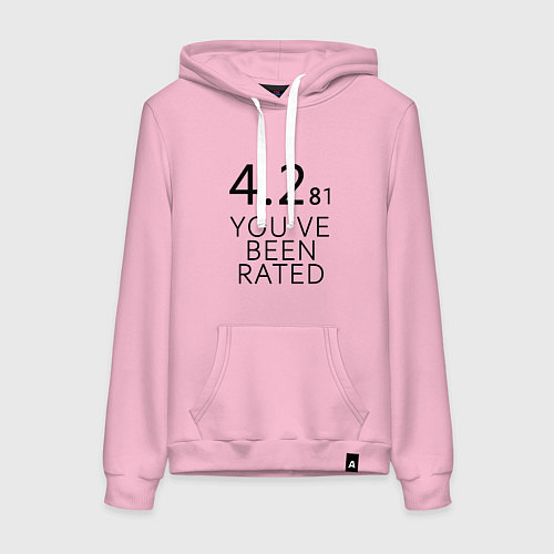 Женская толстовка-худи Нырок - Черное зеркало / Светло-розовый – фото 1