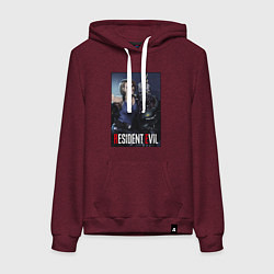 Толстовка-худи хлопковая женская Resident frendship, цвет: меланж-бордовый