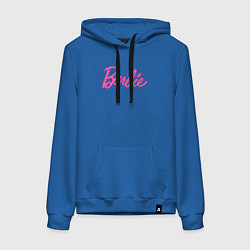 Толстовка-худи хлопковая женская Блестящий логотип Барби, цвет: синий