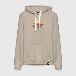 Толстовка-худи хлопковая женская Back to the future sun, цвет: миндальный