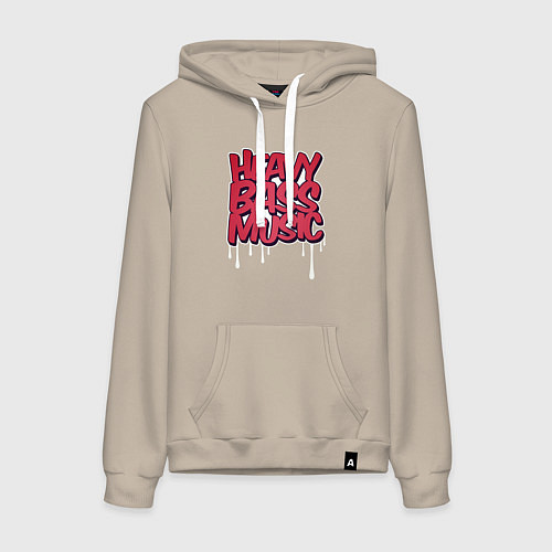 Женская толстовка-худи Heavy bass music / Миндальный – фото 1