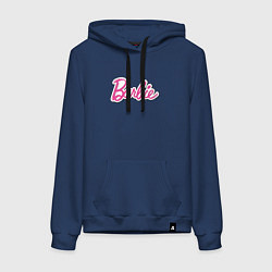Толстовка-худи хлопковая женская Barbie title, цвет: тёмно-синий