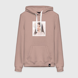 Толстовка-худи хлопковая женская Милая АйЮ - IU, цвет: пыльно-розовый