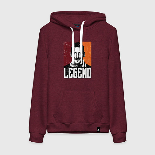 Женская толстовка-худи Тотти легенда / Меланж-бордовый – фото 1