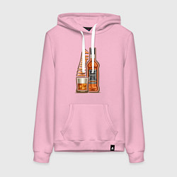 Толстовка-худи хлопковая женская Виски, цвет: светло-розовый