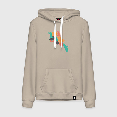 Женская толстовка-худи Области Армении / Миндальный – фото 1