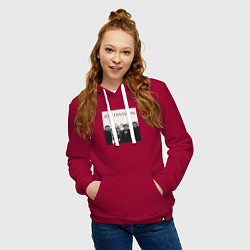 Толстовка-худи хлопковая женская Тру фанат Joy Division, цвет: маджента — фото 2