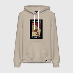 Толстовка-худи хлопковая женская Tom Waits - Closing Time, цвет: миндальный