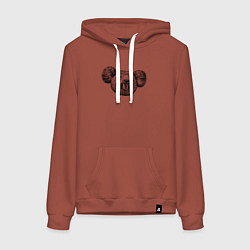 Толстовка-худи хлопковая женская Коала морда, цвет: кирпичный