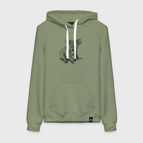 Женская толстовка-худи Коала сидит / Авокадо – фото 1