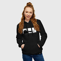 Толстовка-худи хлопковая женская Сатору Годжо - маг битва, цвет: черный — фото 2