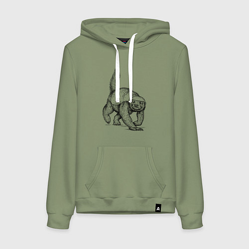 Женская толстовка-худи Медоед на бегу / Авокадо – фото 1