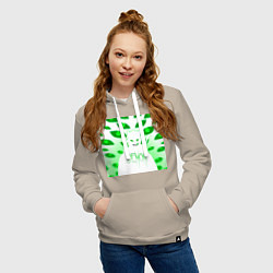 Толстовка-худи хлопковая женская Демон - Phonk, цвет: миндальный — фото 2