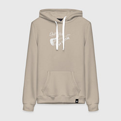 Толстовка-худи хлопковая женская Бросай работу и играй на гитаре, цвет: миндальный