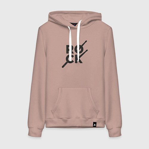 Женская толстовка-худи Рок барабанщик / Пыльно-розовый – фото 1