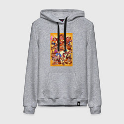 Толстовка-худи хлопковая женская Crash bandicoots, цвет: меланж