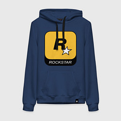 Толстовка-худи хлопковая женская Rockstar, цвет: тёмно-синий