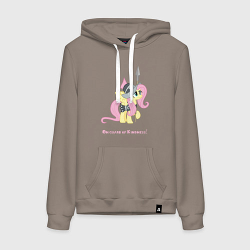 Женская толстовка-худи Флаттершай на страже добра / Утренний латте – фото 1