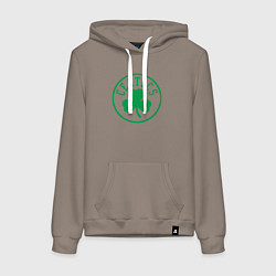Толстовка-худи хлопковая женская Boston Celtics clover, цвет: утренний латте