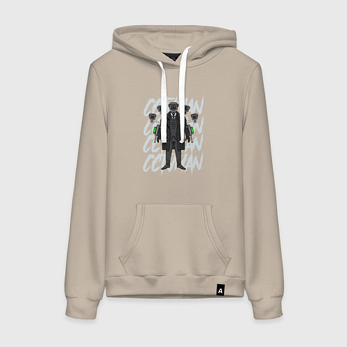 Женская толстовка-худи Large TV Man / Миндальный – фото 1