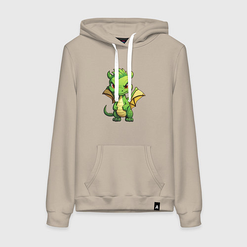 Женская толстовка-худи Добрый дракон 2024 / Миндальный – фото 1