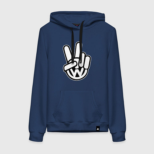Женская толстовка-худи Volkswagen peace / Тёмно-синий – фото 1