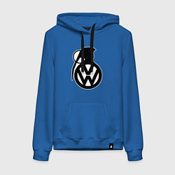 Толстовка-худи хлопковая женская Volkswagen grenade, цвет: синий