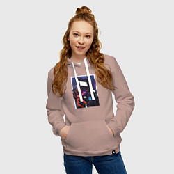 Толстовка-худи хлопковая женская ТВ Мен со Спикерменом и Камераменом, цвет: пыльно-розовый — фото 2