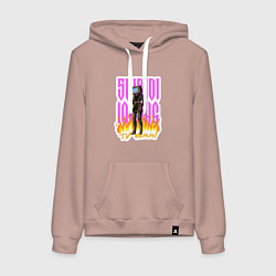 Толстовка-худи хлопковая женская Милый титан ТВ Мен, цвет: пыльно-розовый