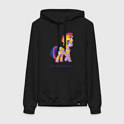 Толстовка-худи хлопковая женская Римская Твайлайт Спаркл, цвет: черный