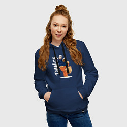 Толстовка-худи хлопковая женская Плюшевый медвежонок танцор, цвет: тёмно-синий — фото 2