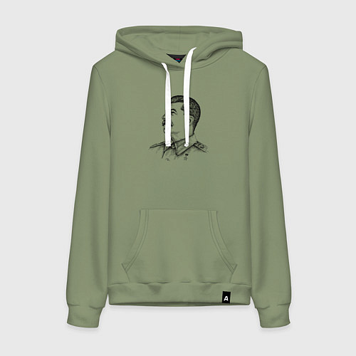 Женская толстовка-худи Профиль Сталина / Авокадо – фото 1