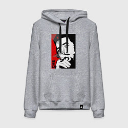 Толстовка-худи хлопковая женская Эрнесто Че - Гевара, цвет: меланж