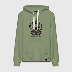 Толстовка-худи хлопковая женская Велесова русь, цвет: авокадо