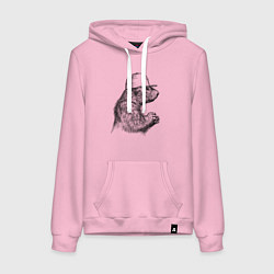 Толстовка-худи хлопковая женская Суслик в кепке, цвет: светло-розовый