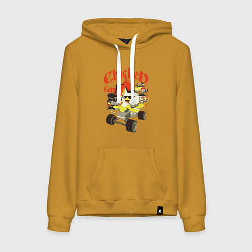 Женская толстовка-худи Чикен Ган погоня / Горчичный – фото 1
