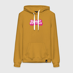 Толстовка-худи хлопковая женская Barbie pink, цвет: горчичный