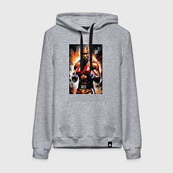 Толстовка-худи хлопковая женская Боксер Майк Тайсон, цвет: меланж