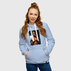 Толстовка-худи хлопковая женская Майк Тайсон бокс, цвет: мягкое небо — фото 2