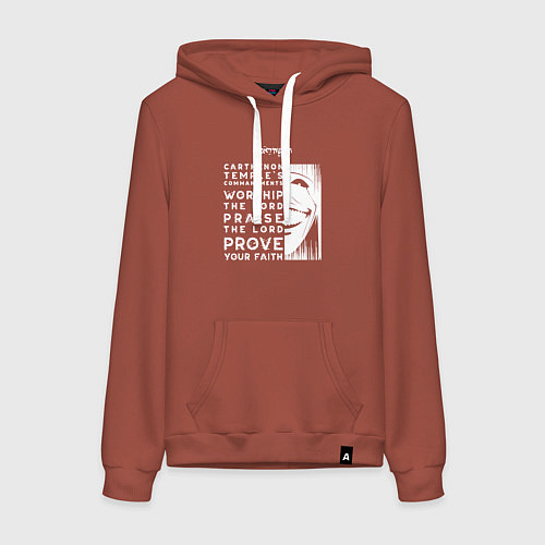 Женская толстовка-худи Поднятие уровня в одиночку Заповеди Храма / Кирпичный – фото 1