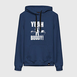 Толстовка-худи хлопковая женская Yeah buddy - Ронни Коулман, цвет: тёмно-синий