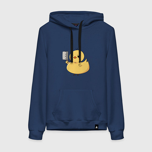 Женская толстовка-худи Утёнок с ножиком / Тёмно-синий – фото 1