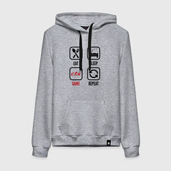 Женская толстовка-худи Eat - sleep - Counter-Strike 2 - repeat